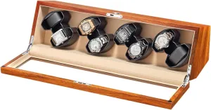 Adapter Battery USB Powered Watch Winder for Automatic Watches Solid Wood Watch Winder Box for 8 Automatic Watches with Glass Top Quiet Motor distend trove ridge watch AC 