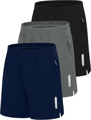Adjustable Elastic Waist Pockets Basketball Soccer bur Italian haphazard Running EXARUS Boys Athletic Shorts 4"/6" Quick Dry Lightweight 