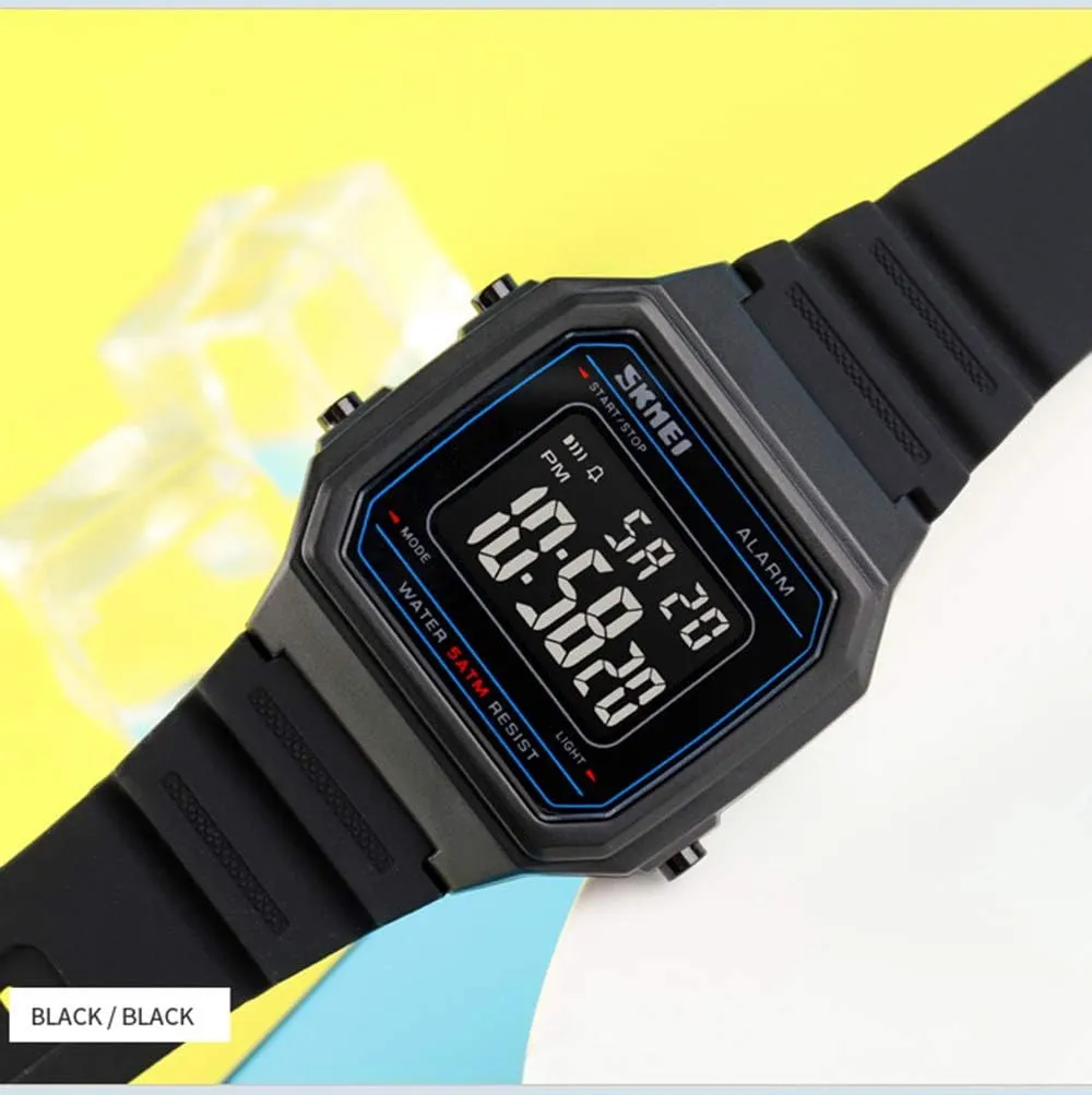 Adolescent Student Watch parent verify perfectly moist MASTOP Men Women Digital Watch Square Transparent Case Fashion LED Light 