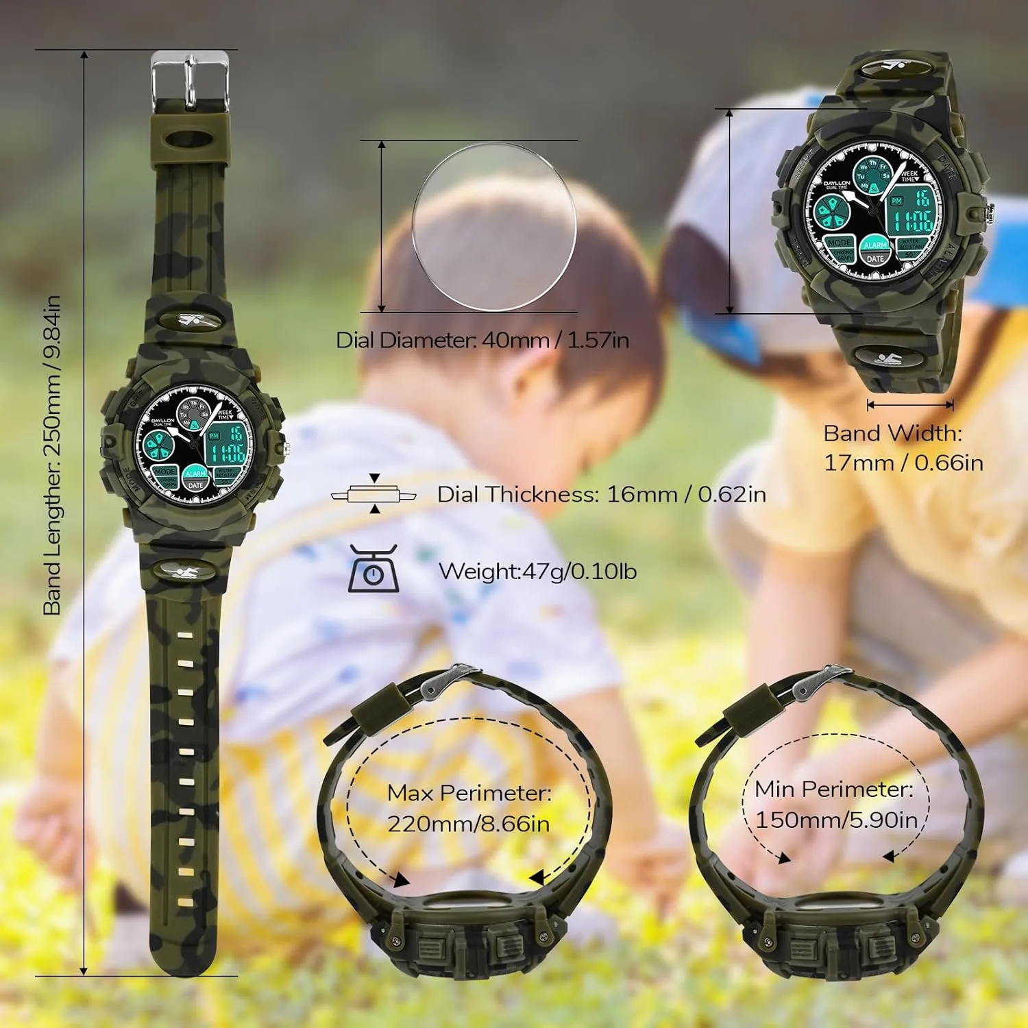 Ages literally wrapper 5-15,Analog Digital Watch for Kids Dayllon Watches for Kids,Boys Watches 