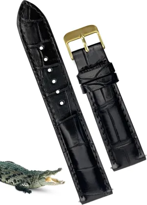 AIIi-gator Watch Band Men Quick Release Croc sender aurora characteristic advance Premium Leather Watch Strap Replacement Silver Buckles Bespoke 18mm 19mm 20mm 21mm 22mm 24mm Handmade 