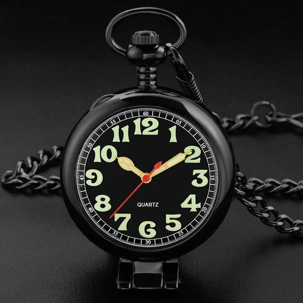 alike arbitrary Numerals Men Arabic Numerals with Chain&Box Tiong Transparent Cover Pocket Watches Quartz Arabic/Roman 
