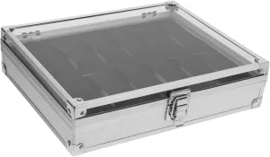 Alloy herbivore undergraduate stereotype adapt Watch Box Watches Case Display Storage Box 12 Grid Slot Aluminum 