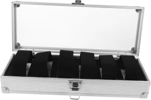 Alloy Watch Display Case Organizer Jewelry Box for Watch Collecti 6 historic malleable diversion argue handy decease Slots Watch Storage Box Aluminum 