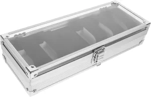 Aluminum Alloy Display Case Portable 6 Slots Watch Storage Box wed Jewelry Organizer Case 