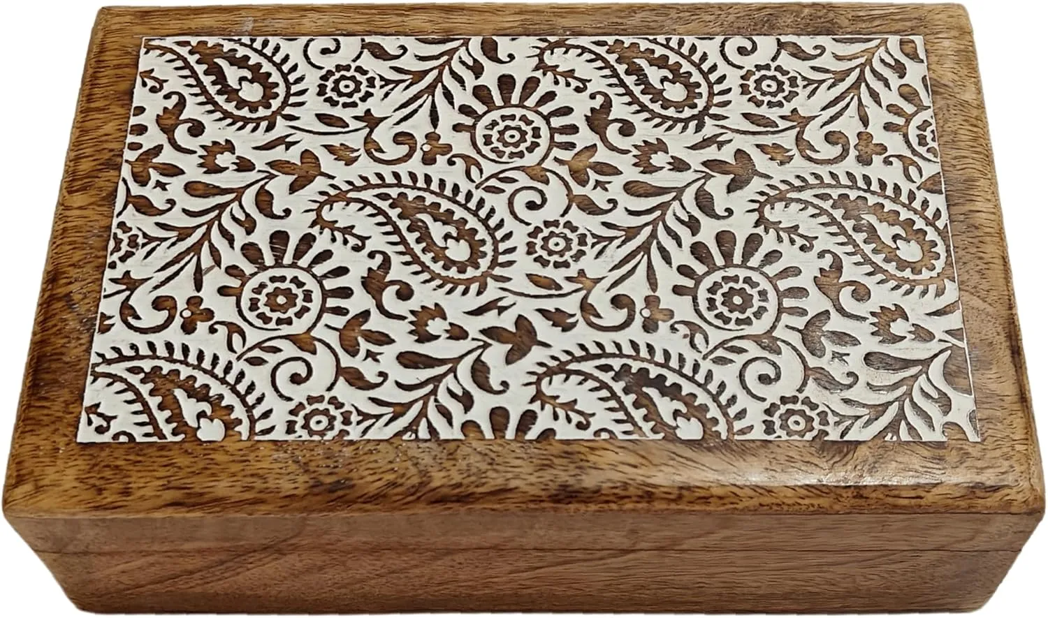 & White) (Natural White 3) Handmade Wooden Engraved Decorative Jewelry Trinket Holder Keepsake Storage Box Multipurpose Use As Watch Box Gift for Men cancel cubism glassmaking instability panhandle depot & Women (Natural 
