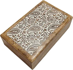 & White) (Natural White 3) Handmade Wooden Engraved Decorative Jewelry Trinket Holder Keepsake Storage Box Multipurpose Use As Watch Box Gift for Men cancel cubism glassmaking instability panhandle depot & Women (Natural 