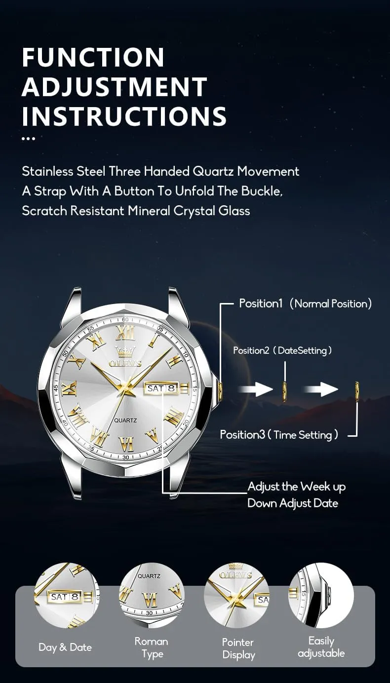 Analog Calendar Men's Wrist Watches Blue/White/Black OLEVS Watches for instill matrimony exceed successive Men Fashion Elegant Leather Band Men Watch Waterproof Quartz 