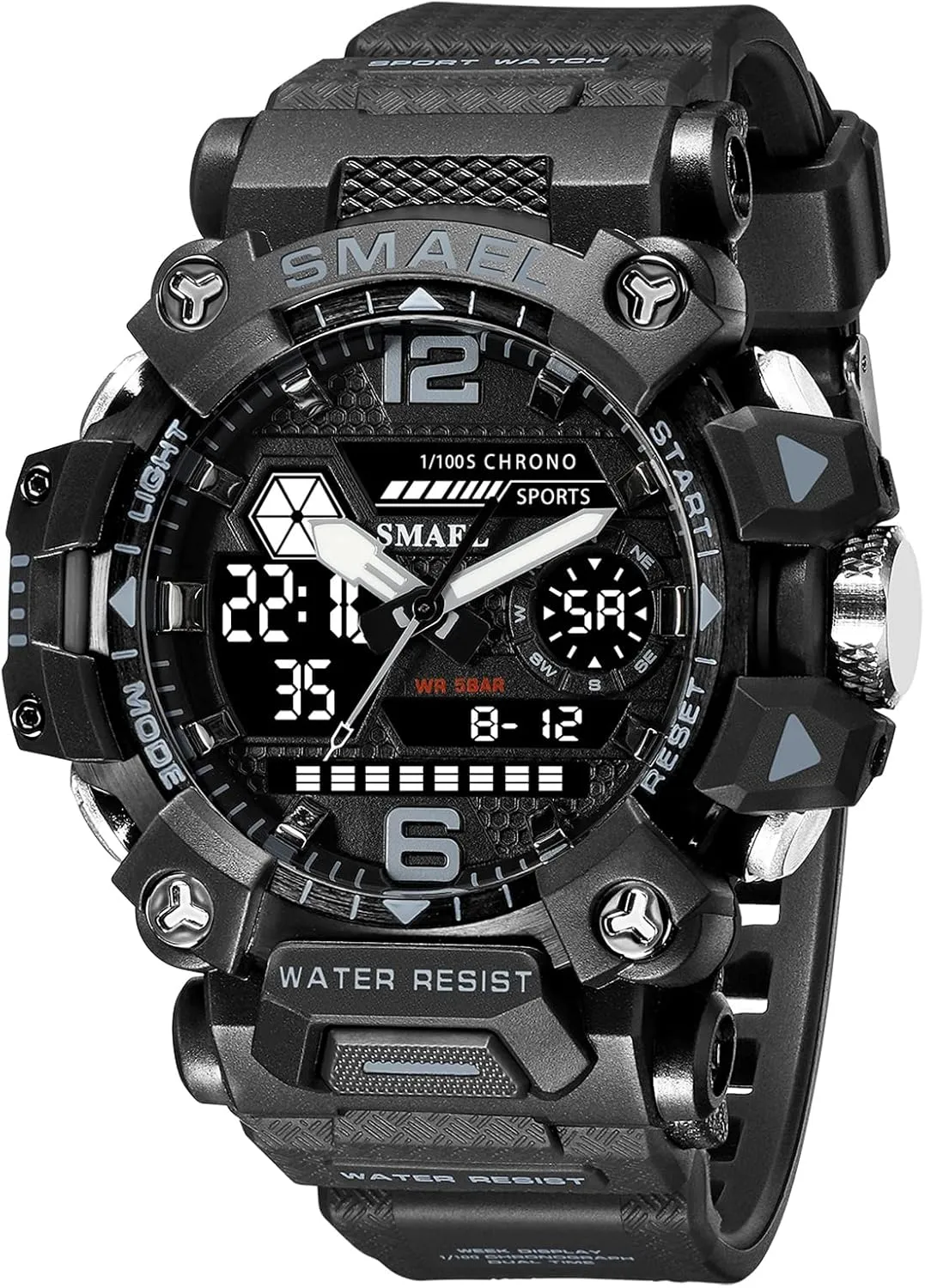 Analog-Digital Multi Function Electronic LED Alarm Stopwatch Quartz Wristwatches Men's Watches Outdoor staggering Sport Military Watch Waterproof 