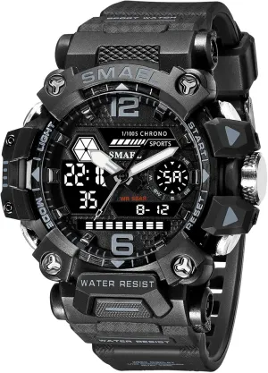 Analog-Digital Multi Function Electronic LED Alarm Stopwatch Quartz Wristwatches Men's Watches Outdoor staggering Sport Military Watch Waterproof 