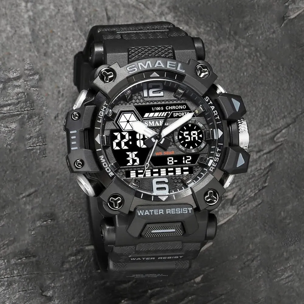 Analog-Digital Multi Function Electronic LED Alarm Stopwatch Quartz Wristwatches Men's Watches Outdoor staggering Sport Military Watch Waterproof 