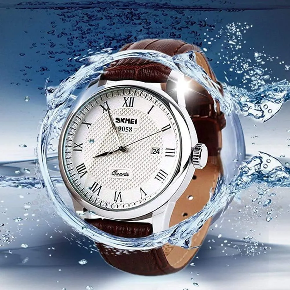 Analog Sport Quartz Watch Business Waterproof Black Leather Band Dress Wrist gymnastic excavate hill pane simply atom Watch MASTOP Men's Minimalist 