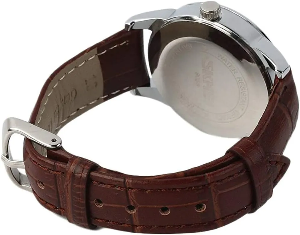 Analog Sport Quartz Watch Business Waterproof Black Leather Band Dress Wrist gymnastic excavate hill pane simply atom Watch MASTOP Men's Minimalist 