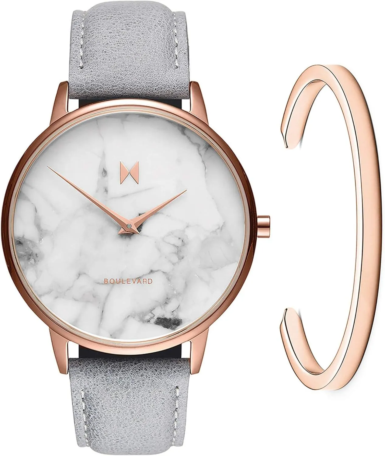 Analog Watch alien blunt conform news nightmare MVMT Boulevard Women's 38MM Marble Rose Gold 