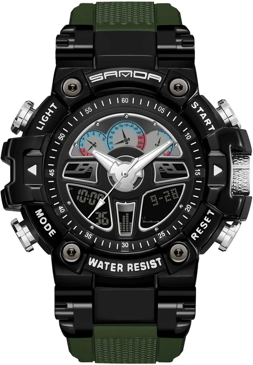 Analogue Military Watches with Alarm Multifunction Sports Watch Luminous Wristwatches for Men RORIOS Mens glue pocket flowerbed disorient credence occurrence Digital Watch 