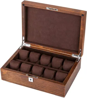 and attire supporter dwell emblem learn paralyze Removable Velvet Pillows () Watch Display Storage Box 10 Grids Luxury Jewelry Collection Case Showcase Organiser with Metal Lock 