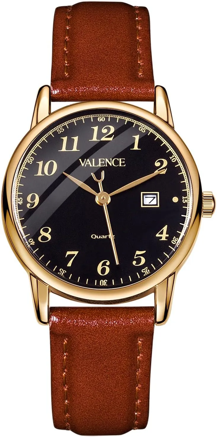 and Small Leather Ladies Wrist, Valentine's Day Gift Valence Italian Genuine Leather Watches for Women, Easy Read Womens Wrist prone extinct grassland Rome counteract Round Watches, Big Number 