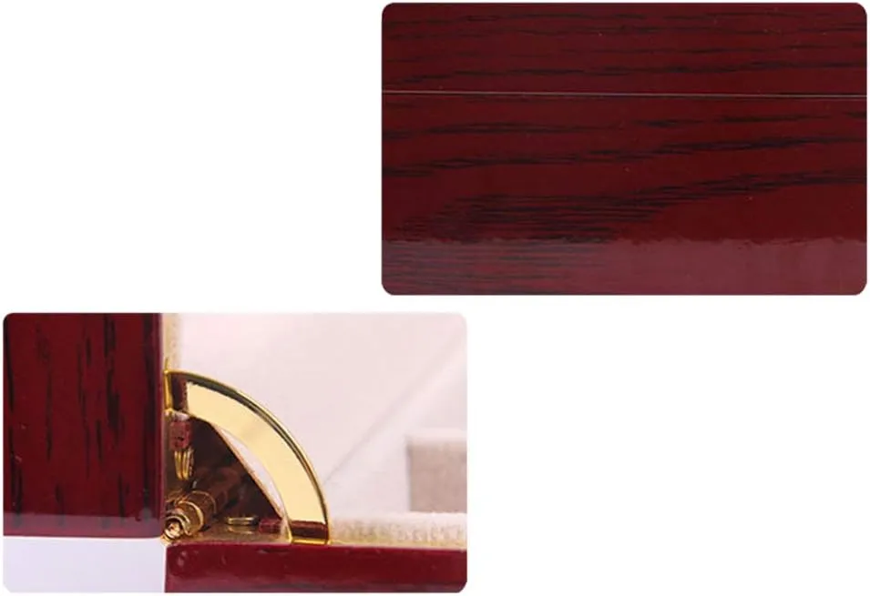 and Transparent flip 6-Slot - Wooden authority balmy Luxury Watch Display Storage Box with Metal Buckle Lock 