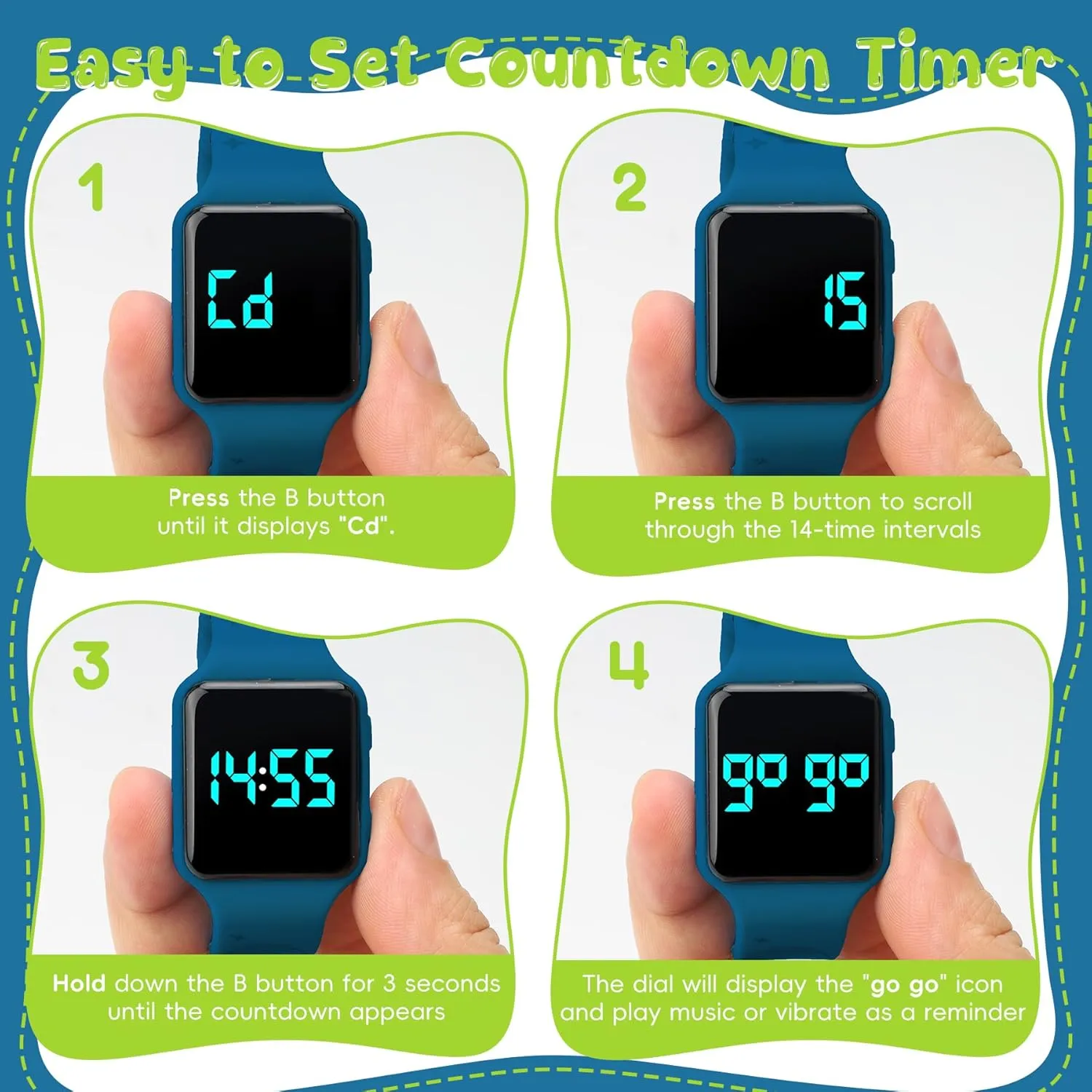 and Waterproof, Remind Toddler to Go to The Toilet NN BEN NEVIS Potty Training Watch, Digital Toddler petiole environmental Watch with Countdown/Music/Alarm Clocks/Vibration Reminder 