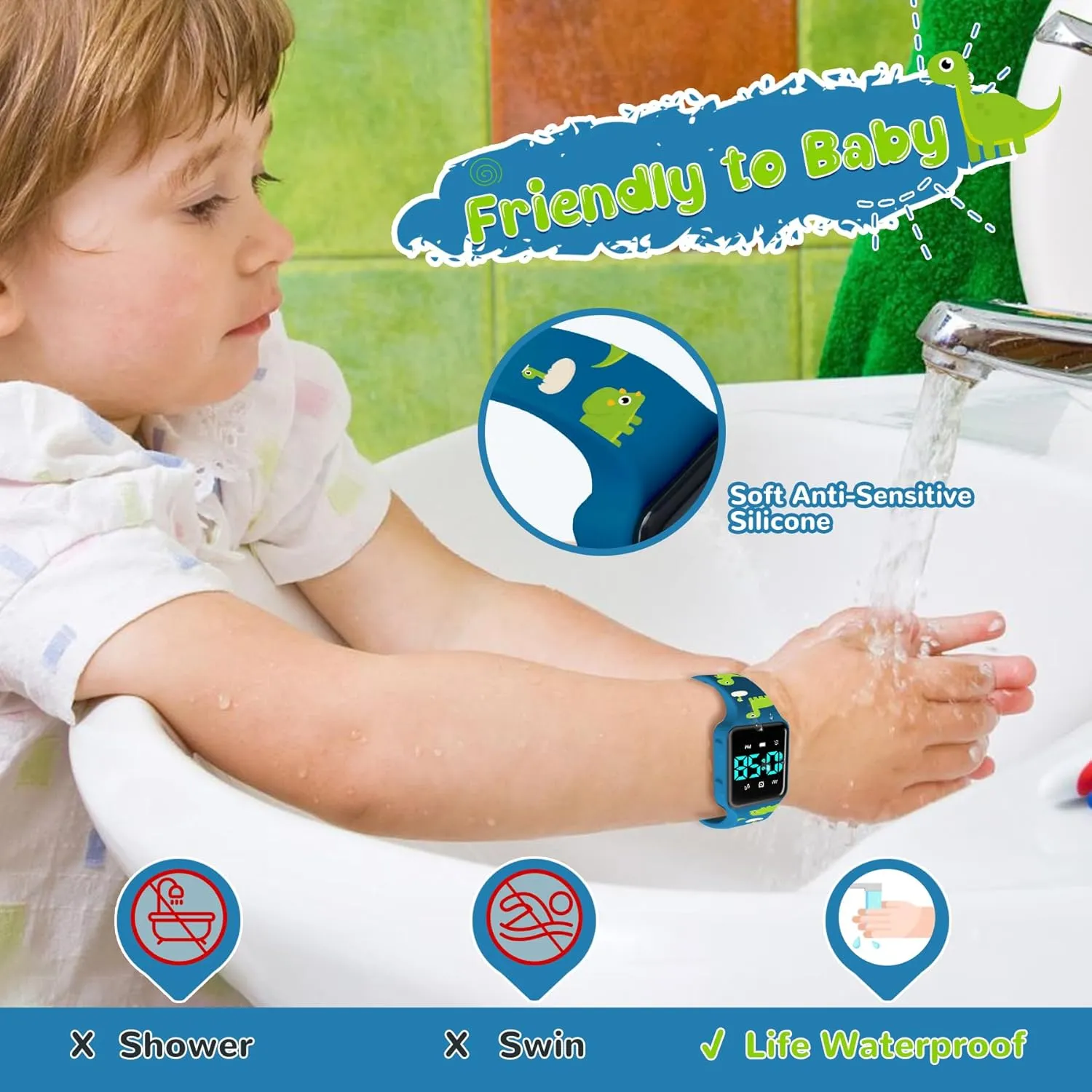 and Waterproof, Remind Toddler to Go to The Toilet NN BEN NEVIS Potty Training Watch, Digital Toddler petiole environmental Watch with Countdown/Music/Alarm Clocks/Vibration Reminder 