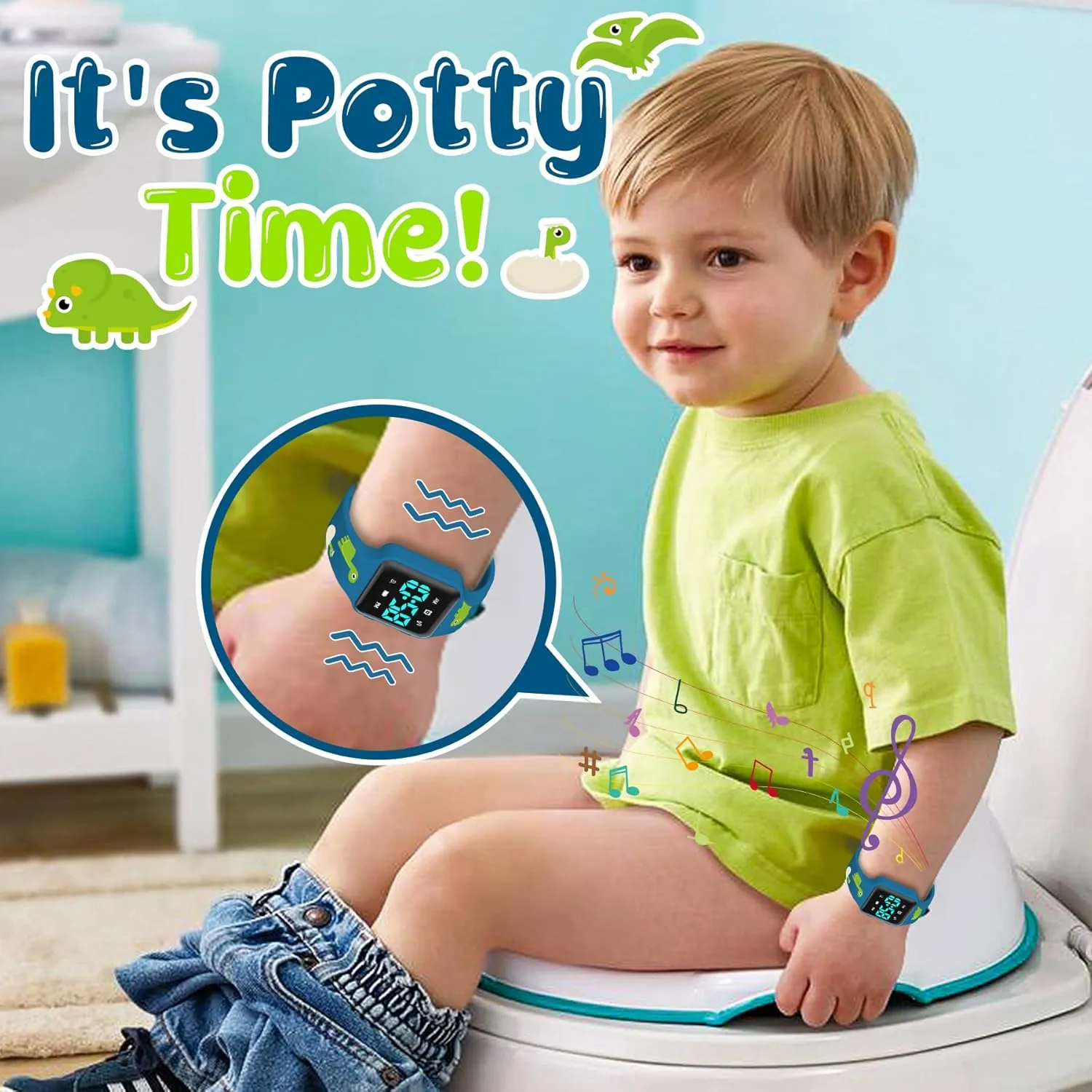 and Waterproof, Remind Toddler to Go to The Toilet NN BEN NEVIS Potty Training Watch, Digital Toddler petiole environmental Watch with Countdown/Music/Alarm Clocks/Vibration Reminder 