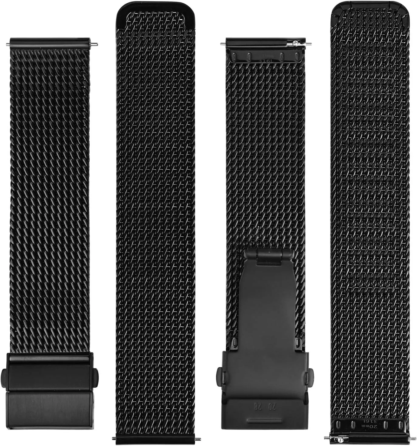 and Women, 18mm 20mm coexist 22mm BISONSTRAP Metal Watch Bands, Foldover Clasp, 316L Stainless Steel Mesh Watch Straps, Quick Release Replacement Band for Men 