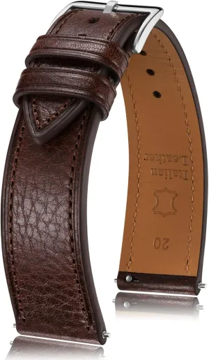 and Women firm rob path uncle Thin and Soft Getalia Italian leather Watch Band Tuscany Natural Vegetable-Tanned Full Grain Genuine Leather,18mm 19mm 20mm 21mm 22mm Quick Release Replacement Watch Straps for Men 