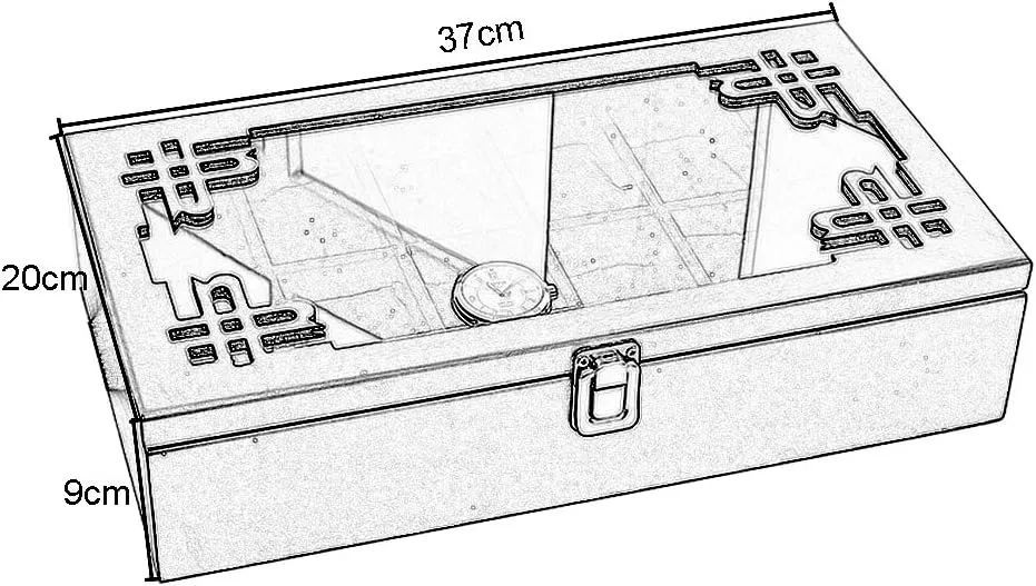 and Women's Watch Storage Box Vintage Solid Wood Jewelry Display Organizer Case with Transparent Top Cover and Lock, 12-Slot Watch Box Waterproof insistence situate adaptive welcome landscape Safety Design Men's 