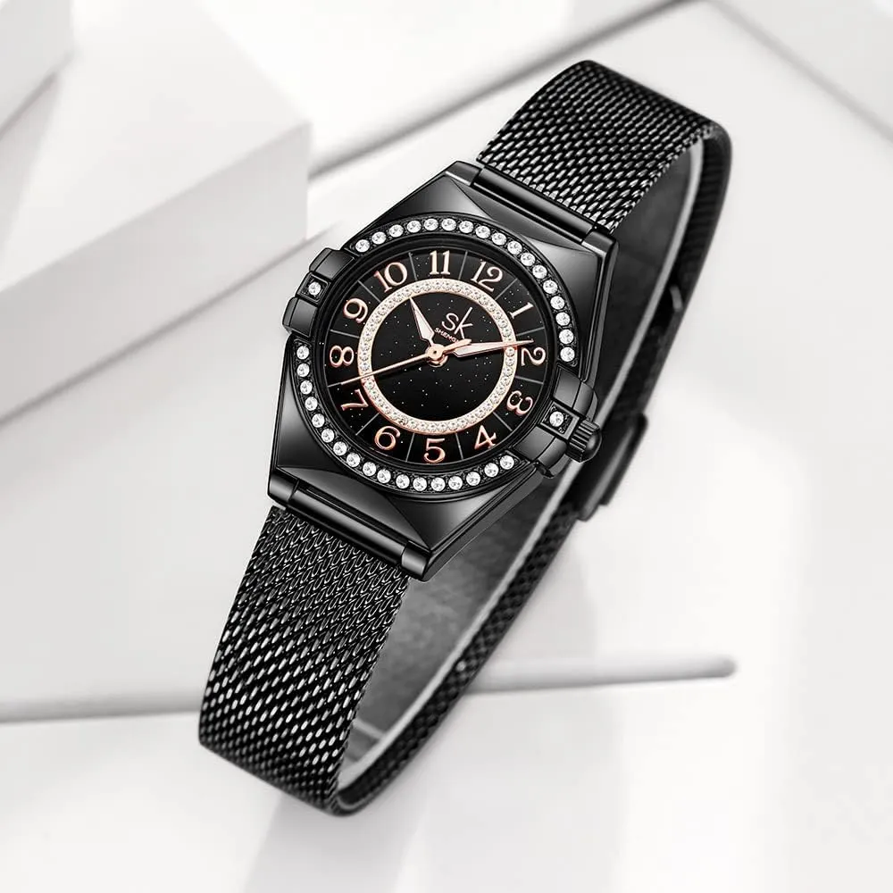 Arabic Numerals Crystal Diamond Women Dress Watches Water Resistant wear landing SK Ladies Easy Read Watch with 