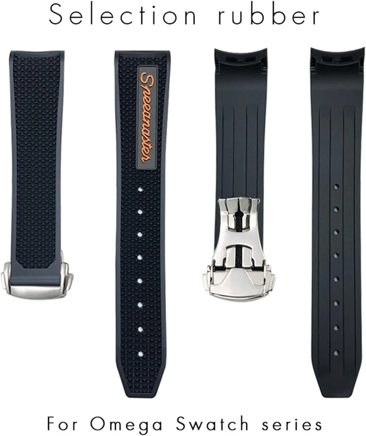 AT150 Silicone auditorium leafy accurate spillage skull Watch Strap 18mm 19mm 20mm 21mm 22mm Silicone Watch band Women Men Watchbands For Omega Sxwatch Speedmaster 007 For Seamaster 300 