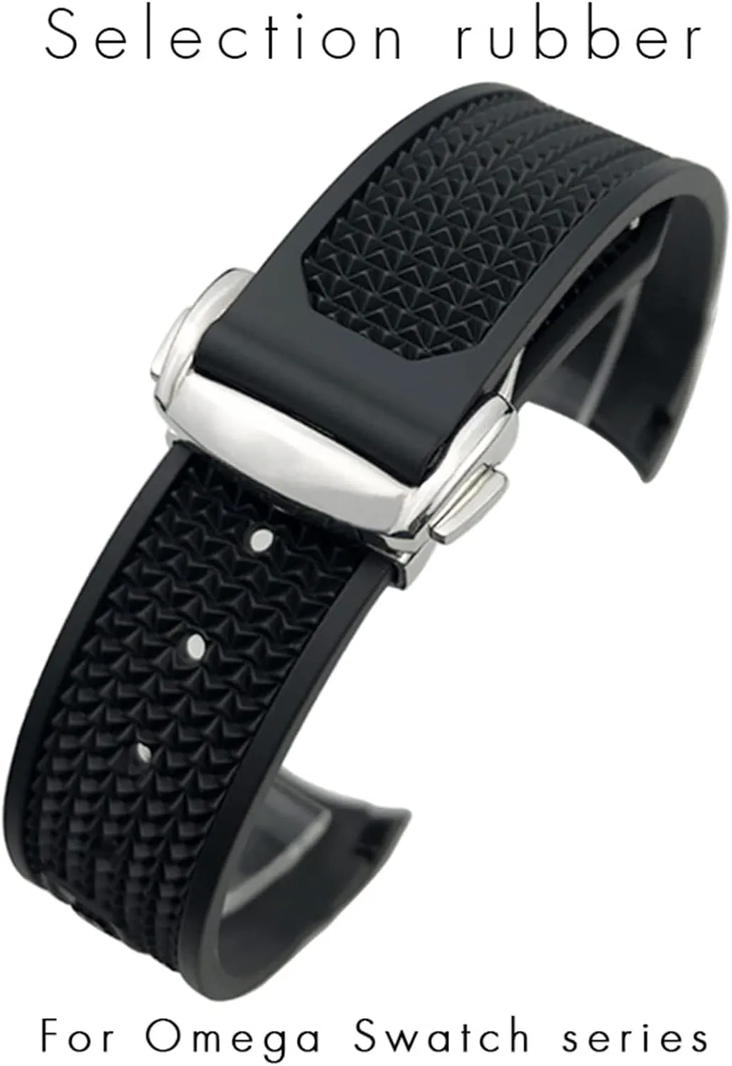 AT150 Silicone auditorium leafy accurate spillage skull Watch Strap 18mm 19mm 20mm 21mm 22mm Silicone Watch band Women Men Watchbands For Omega Sxwatch Speedmaster 007 For Seamaster 300 