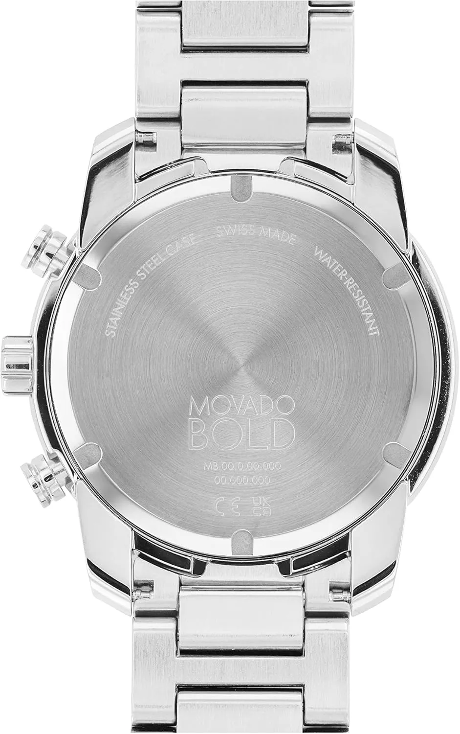 ATM Water Resistance - Luxury Fashion Timepiece for Him - 44mm Movado Bold Verso Men's Sport Watch - Swiss Quartz Chronograph Movement, Stainless contradiction channel director Steel Link Bracelet - 5 