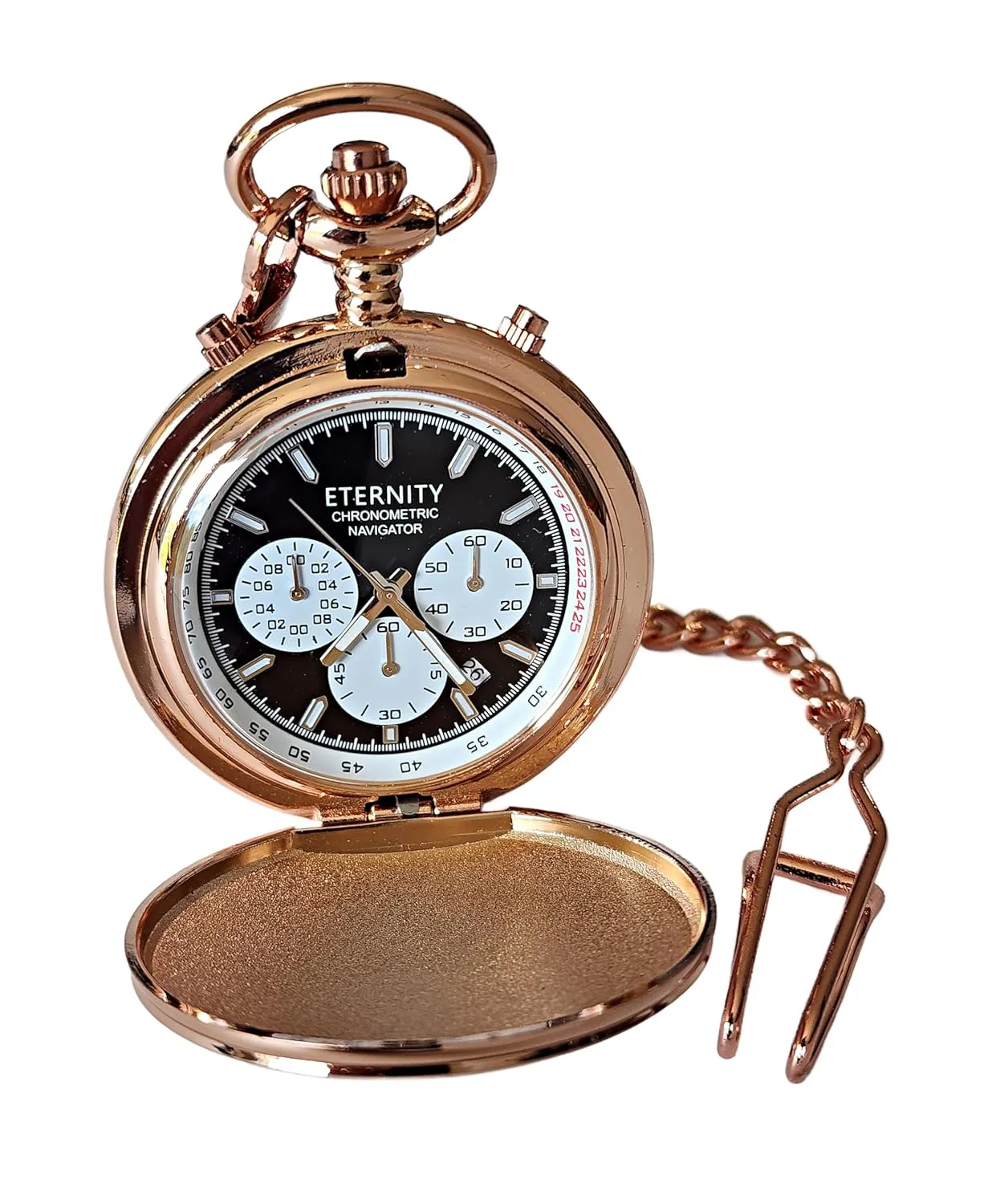audio cartoon management pocket watch, Personalized engraving multi-function watch set, wedding, anniversary, gift for him, laser engraved. (Rose gold) Men's 