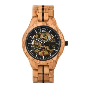 AURIVE - Men Wood Watch Automatic Mechanical