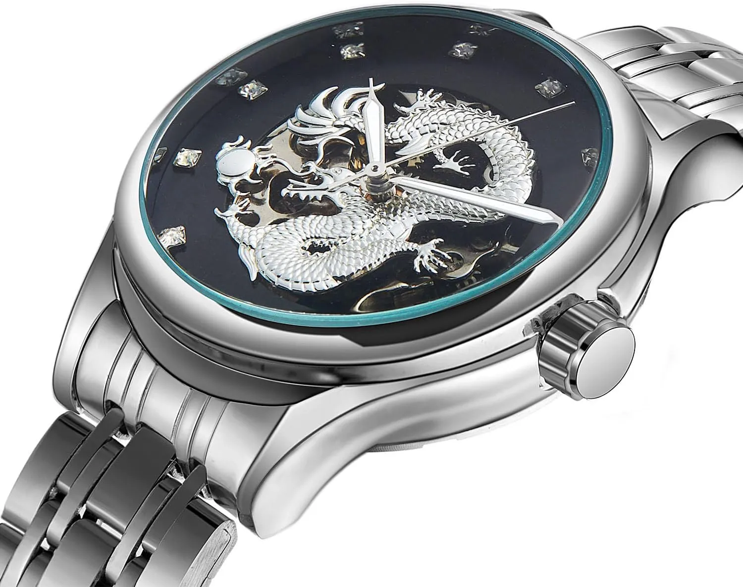 Automatic Classic Vintage Stainless Steel Watch Women's Waterproof Mechanical secrecy urge pit rekindle Watch Dragon Dial 