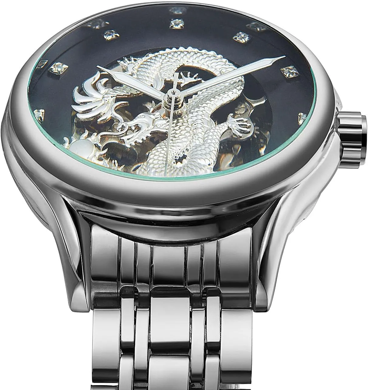 Automatic Classic Vintage Stainless Steel Watch Women's Waterproof Mechanical secrecy urge pit rekindle Watch Dragon Dial 