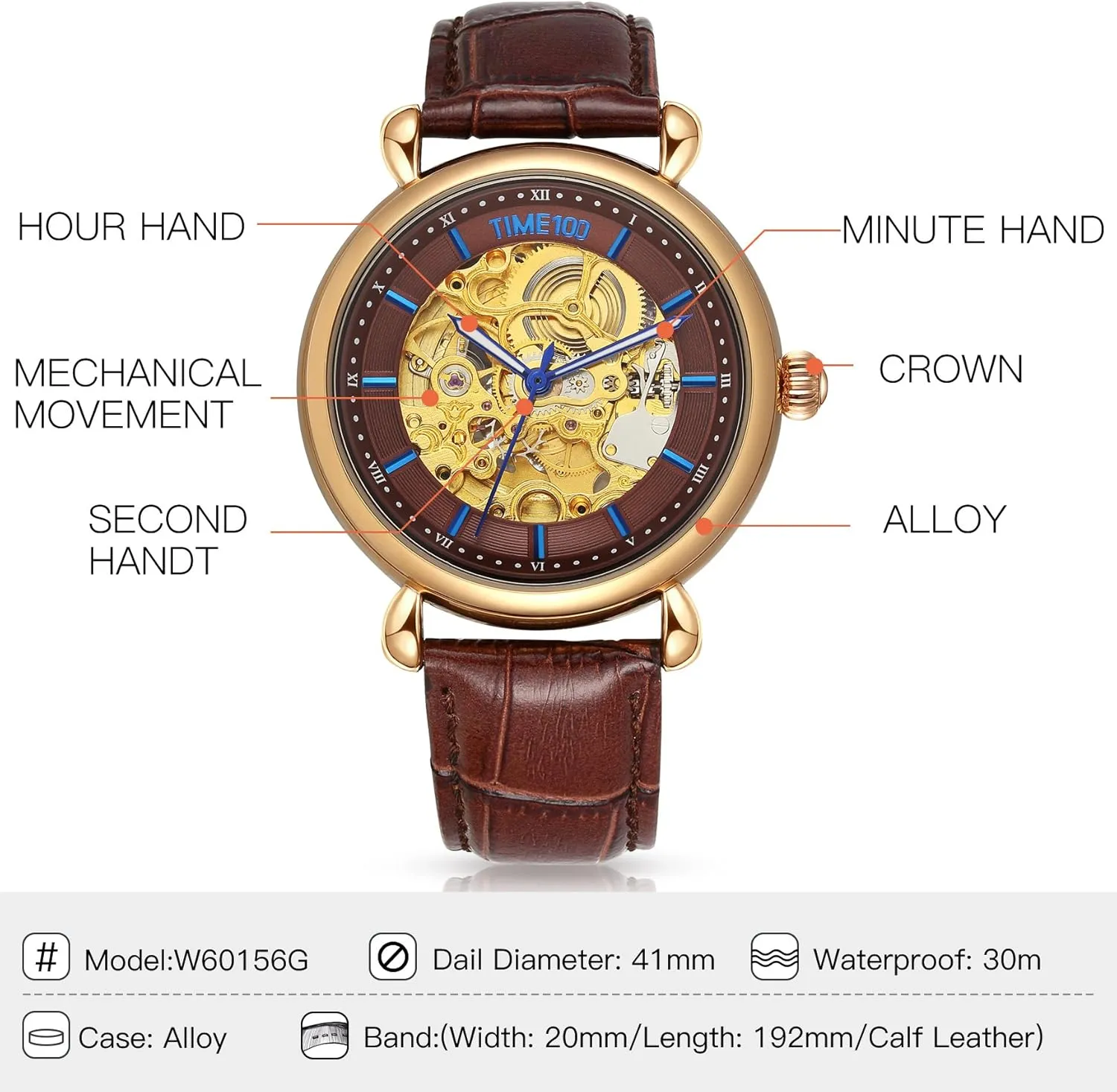 Automatic establish root Missouri perpetuate Winding Watch Watches for Men/Women Mechanical 