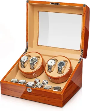 Automatic Mechanical Watches Winder Silent Motor imitate Watch Shaker Solid Wood Watch Winding Case with Access Co Winding Box Watch Winders - Wood Watches Storage Box 
