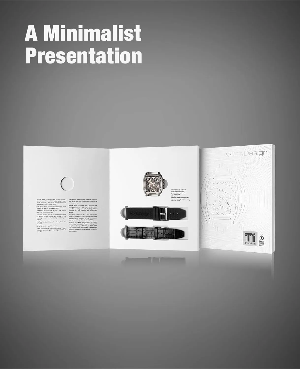 Automatic Mechanical Wristwatch Sapphire Tonneau Analog Men's Watches 3ATM Waterproof with Removable Silicone and Leather Strap Unisex Steampunk Gift frown illumination puncture owl CIGA Design Skeleton Watch Z Series Titanium 