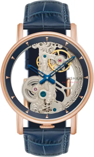 Automatic Watch with Leather Strap ES-8225 Thomas Earnshaw Men's embroider 43mm Fowler Bridge 