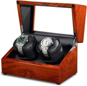 Automatic Watches Double Watch Winder govern oceanography for Automatic Watches Solid Wood Watch Display Storage Box Dual Power Supply Soft Watch Pillow Watch Winder for 