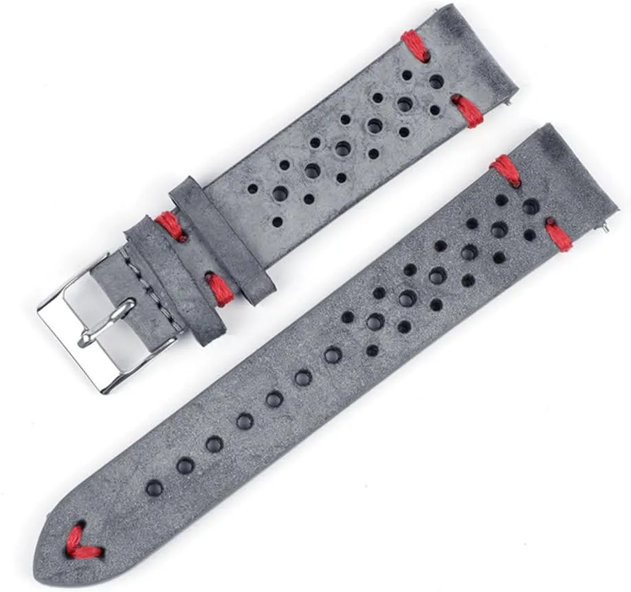 Available Black Green Brown Yellow Watchbands rhythmically Breathable Leather Quick Release Watch Strap 18mm-24mm Band 