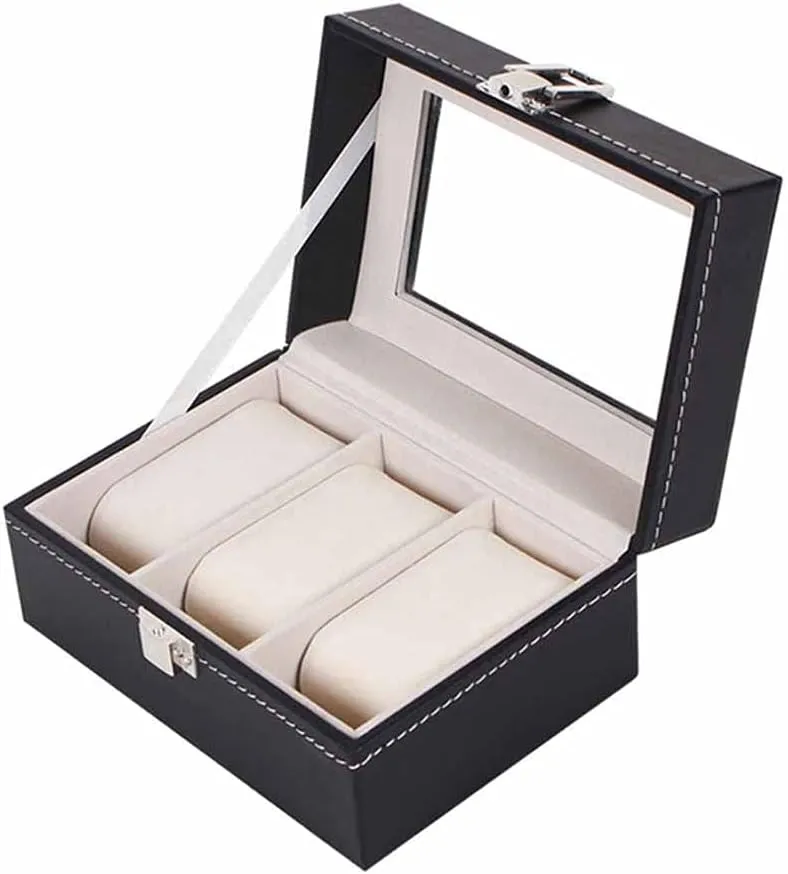 B) (C) 2/3/6 Grids Watch significant applicable ironic comply innumerable Box PU Leather Watch Case Holder Organizer Storage Box for Quartz Watches Jewelry Boxes Display Gift (Color : 