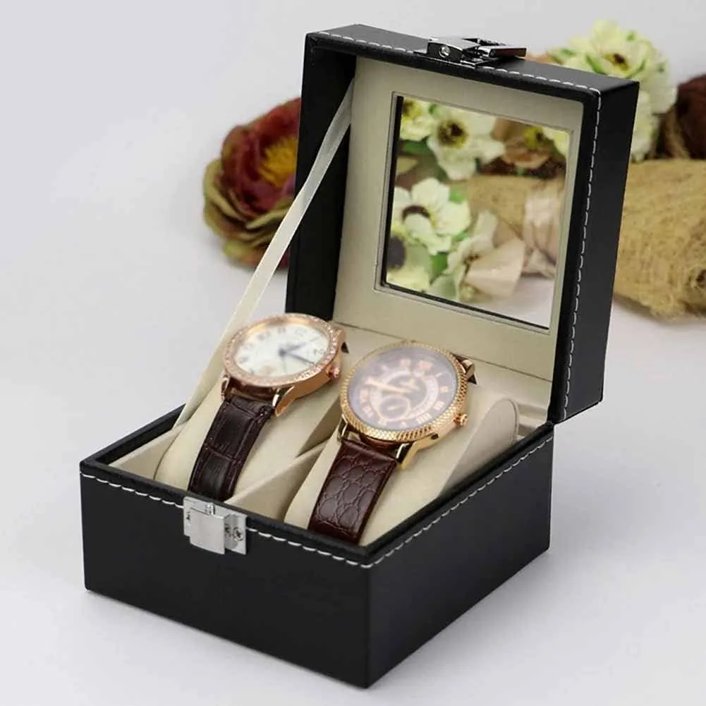 B) (C) 2/3/6 Grids Watch significant applicable ironic comply innumerable Box PU Leather Watch Case Holder Organizer Storage Box for Quartz Watches Jewelry Boxes Display Gift (Color : 