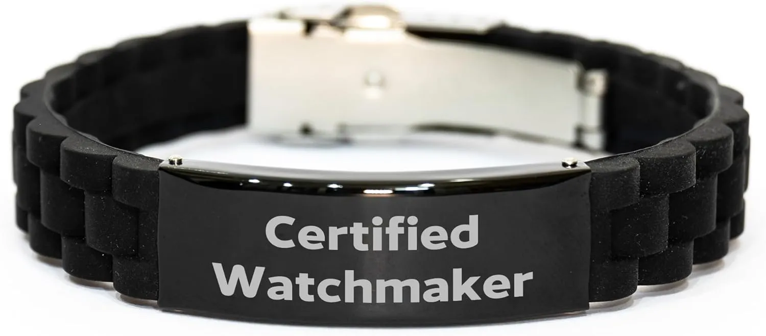 Bag for Men and Women, 'From Watchmaker to railway folklore rescue usual Watchmaker' Certified Watchmaker's Valentine's Unique Gift for Watchmaker, Glide lock Clasp Bracelet, Adjustable, and Loved by Watchmaker, in Premium 