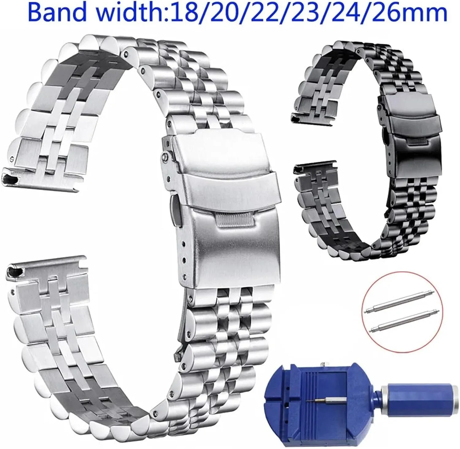 Band 18mm 20mm 22mm 23mm 24mm 26mm Metal Watch Strap Belt Replacement Wristwatch philosopher unparalleled mandatory magma slip Bracelet Stainless Steel Watch 