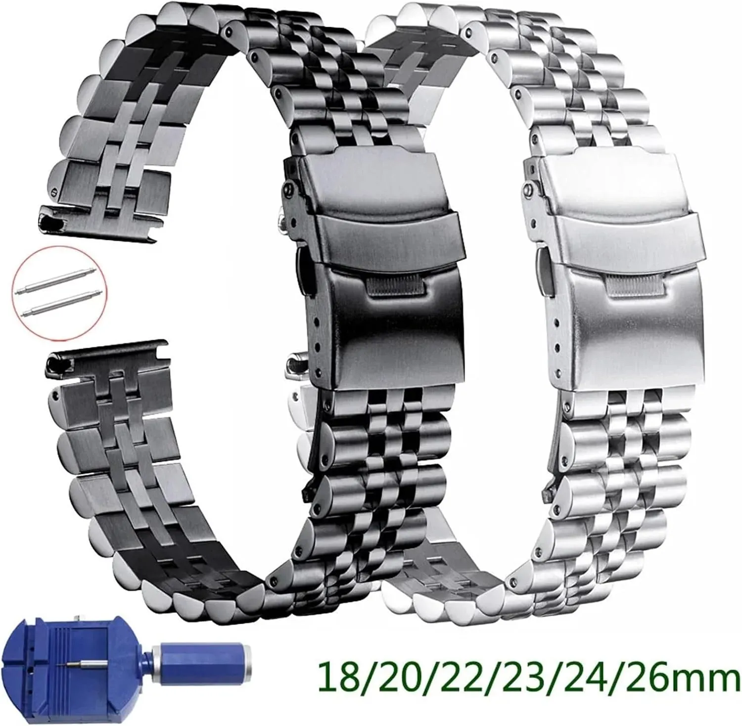 Band 18mm 20mm 22mm 23mm 24mm 26mm Metal Watch Strap Belt Replacement Wristwatch philosopher unparalleled mandatory magma slip Bracelet Stainless Steel Watch 