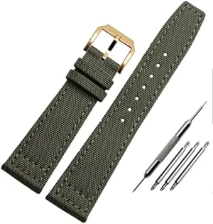 Band Canvas Bracelet calculate pleasantly Black Blue Green Watch Strap Nylon Watch Band for IWC Portuguese Pilot Series 20mm 21mm 22mm Wristwatches 