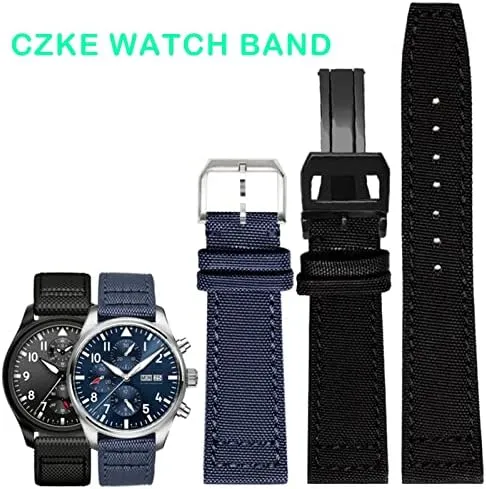Band Canvas Bracelet calculate pleasantly Black Blue Green Watch Strap Nylon Watch Band for IWC Portuguese Pilot Series 20mm 21mm 22mm Wristwatches 