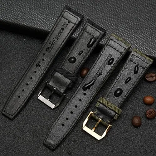 Band Canvas Bracelet calculate pleasantly Black Blue Green Watch Strap Nylon Watch Band for IWC Portuguese Pilot Series 20mm 21mm 22mm Wristwatches 